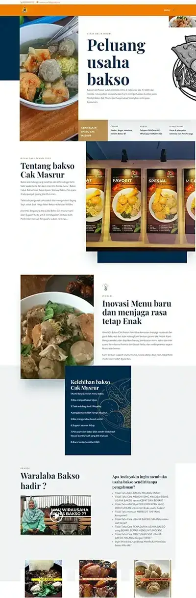 Contoh Landing Page Waralaba