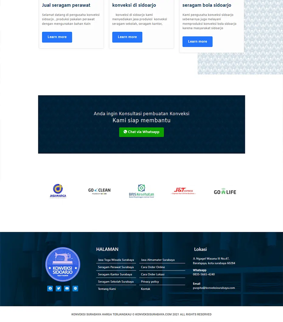 Contoh Website Konveksi Jakarta