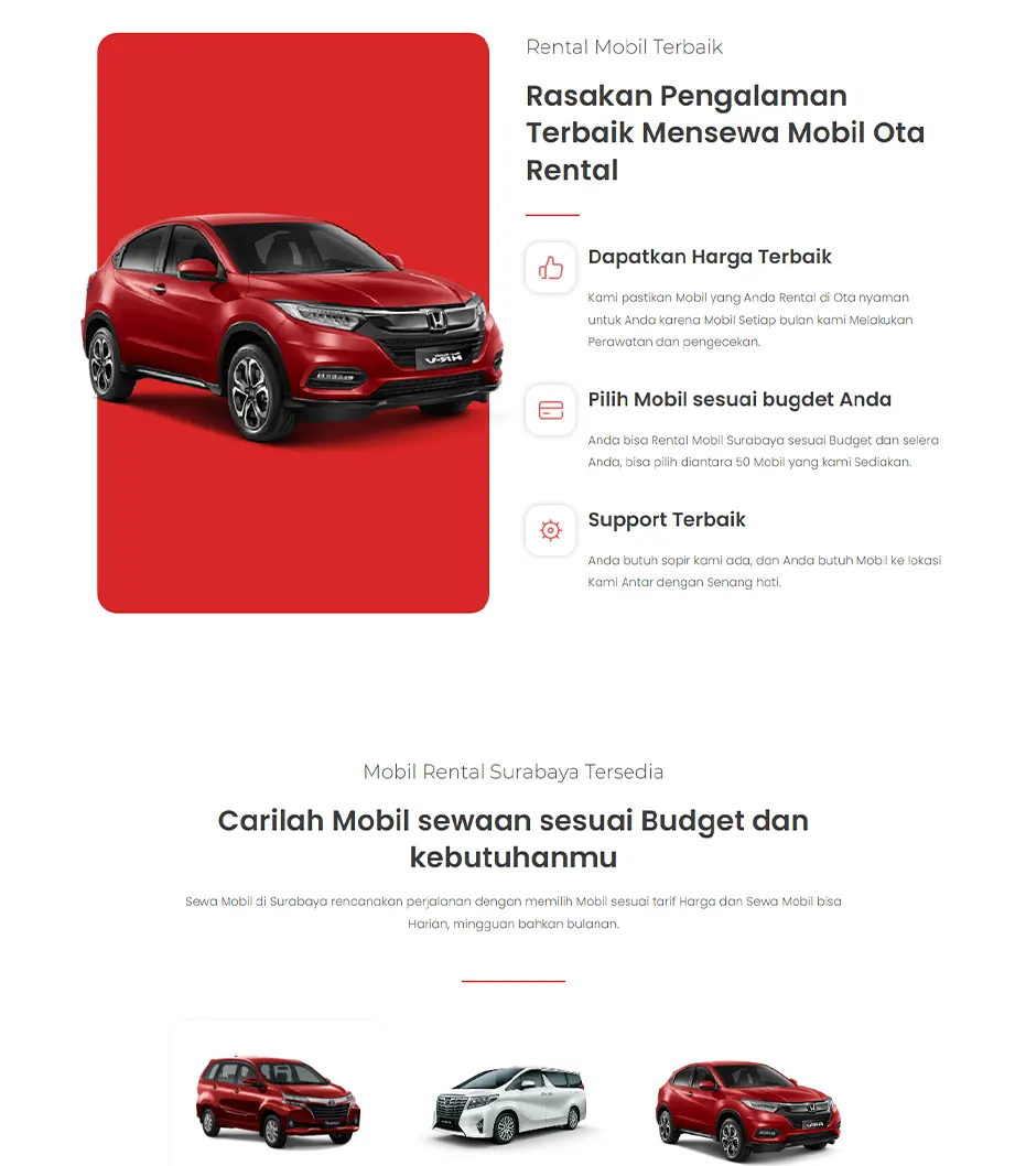 jasa website Rental mobil avanza