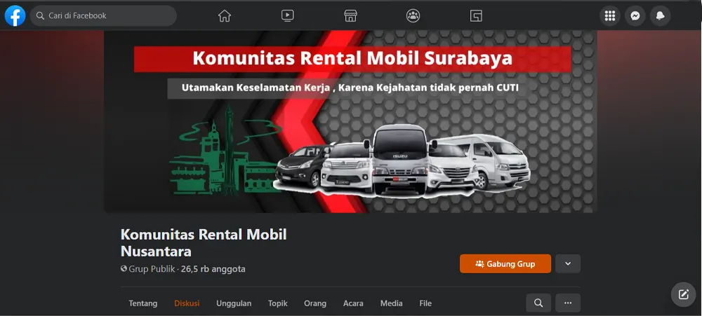 Tips Rental Mobil Hindari Resiko Mobil bergabung komunitas Rental Mobil di Facebook