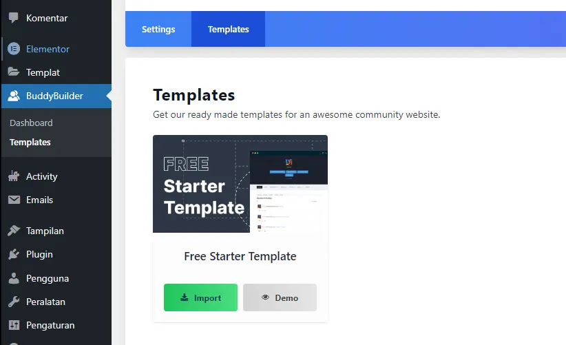 import buddy builder template