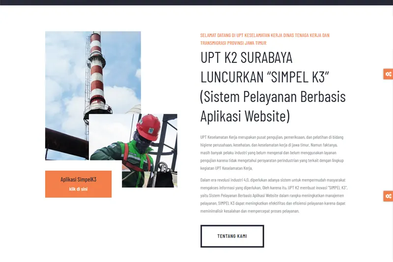 project website k3 surabaya menggunakan cms drupal