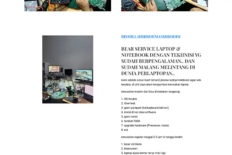 Portfolio Website Service Laptop Sidoarjo
