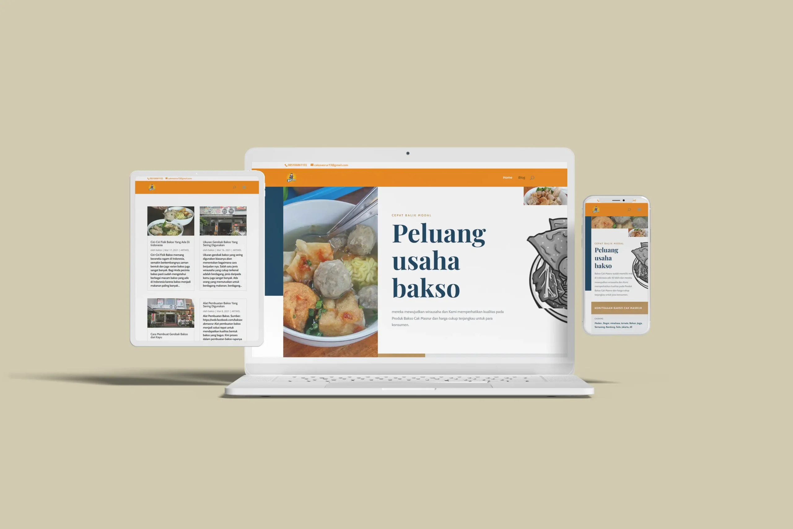 Website Waralaba Bakso untuk target waralaba
